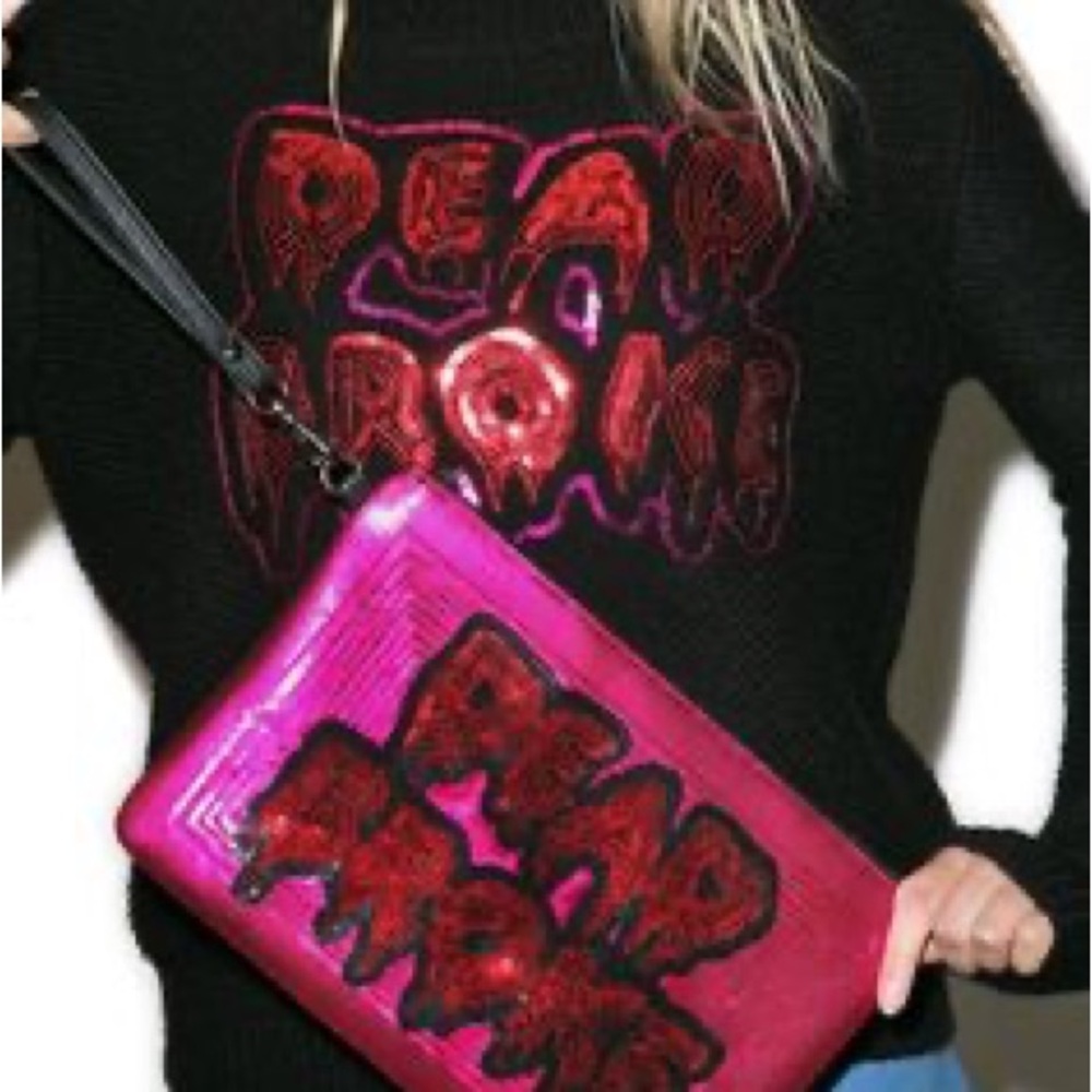 Iron Fist Dead Broke Pink Red Clutch Bag Purse Women’s New
